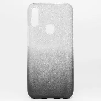 Чехол-накладка SC097 для смартфона Huawei P Smart Z, силикон, черный/серебристый, градиент (102100)