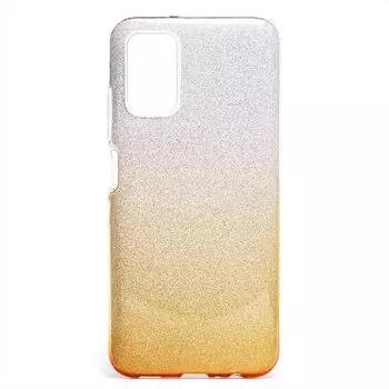 Чехол-накладка SC097 для смартфона Samsung Galaxy A03s, силикон, золотистый/серебристый (202888)