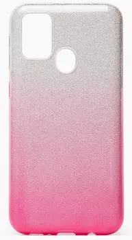 Чехол-накладка SC097 для смартфона Samsung SM-M315 Galaxy M31, силикон, розовый/серебристый (градиент) (126695)