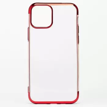 Чехол-накладка SC152 для смартфона Apple iPhone 11 Pro, силикон, прозрачный, с красной рамкой (109805)