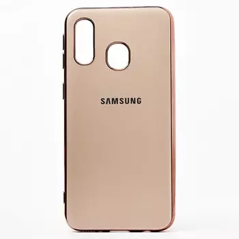Чехол-накладка SC154 для смартфона Samsung SM-A405 Galaxy A40, силикон, золотистый (107574)