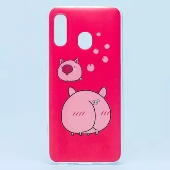 Чехол-накладка SC156 для смартфона Samsung SM-A405 Galaxy A40, силикон, рисунок 002 (106203)