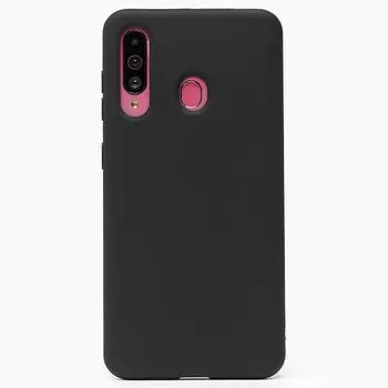 Чехол-накладка SC162 для смартфона Samsung SM-A606 Galaxy A60, силикон, черный (108586)