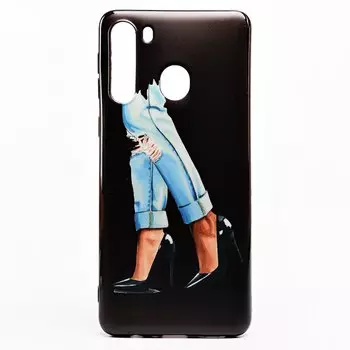 Чехол-накладка SC195 для смартфона Samsung SM-A215 Galaxy A21, силикон, рисунок 004 (122334)