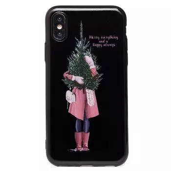 Чехол-накладка SC204 для смартфона Apple iPhone X/XS, силикон, принт 002 (124240)