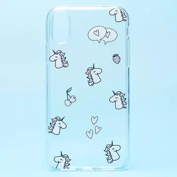 Чехол-накладка SC224 для смартфона Apple iPhone X/XS, силикон, рисунок (002) (128537)