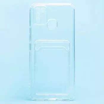 Чехол-накладка SC276 с картхолдером для смартфона Infinix HOT 10 Lite, прозрачный (211904)