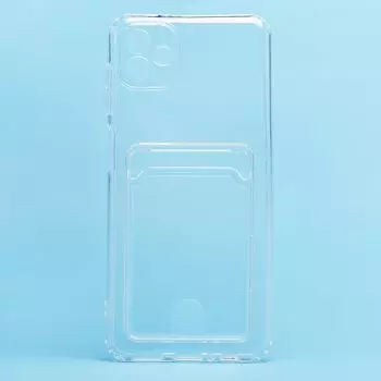 Чехол-накладка SC276 с картхолдером для смартфона Samsung SM-A045 Galaxy A04, силикон, прозрачный (214206)