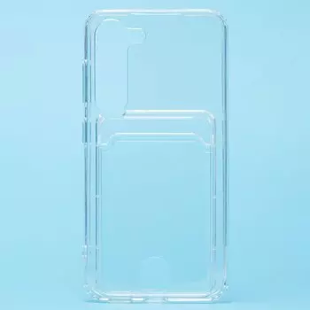 Чехол-накладка SC276 с картхолдером для смартфона Samsung SM-S911 Galaxy S23, силикон, прозрачный (214201)