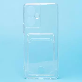 Чехол-накладка SC276 с картхолдером для смартфона TECNO Camon 19 Pro, силикон, прозрачный (210459)