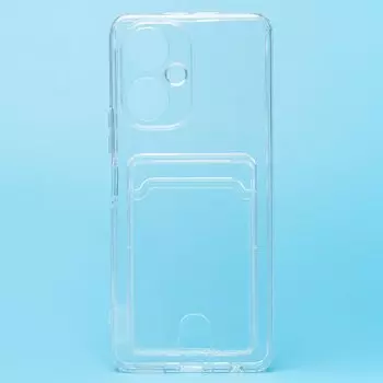 Чехол-накладка SC276 с картхолдером для смартфона TECNO Camon 19, силикон, прозрачный (210457)