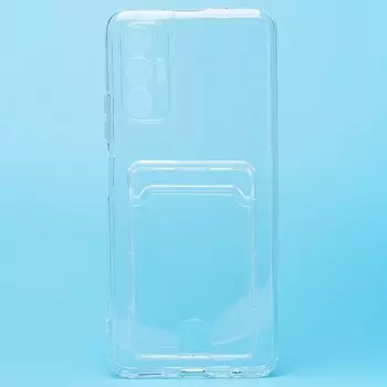 Чехол-накладка SC276 с картхолдером для смартфона TECNO Pova 3, силикон, прозрачный (210466)