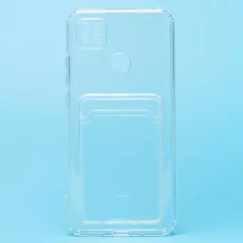 Чехол-накладка SC276 с картхолдером для смартфона Xiaomi Redmi 10A, силикон, прозрачный (210428)