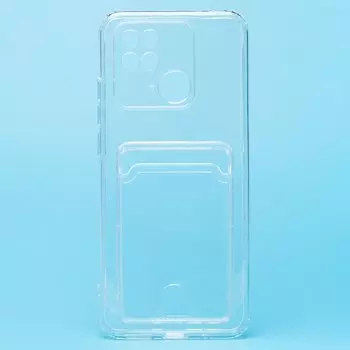 Чехол-накладка SC276 с картхолдером для смартфона Xiaomi Redmi 10C, силикон, прозрачный (210429)