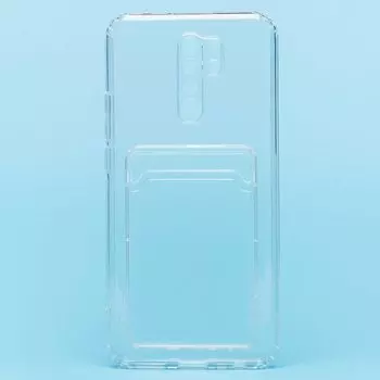 Чехол-накладка SC276 с картхолдером для смартфона Xiaomi Redmi 9, силикон, прозрачный (205493)