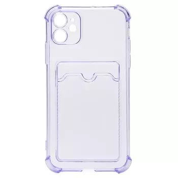 Чехол-накладка SC278 для смартфона Apple iPhone 11, силикон, прозрачный/фиолетовый (205944)
