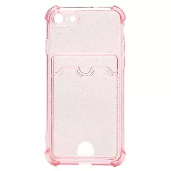 Чехол-накладка SC300 с картхолдером для смартфона Apple iPhone 7/8/SE2020, силикон, розовый (207976)