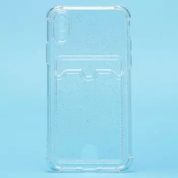 Чехол-накладка SC300 с картхолдером для смартфона Apple iPhone X/XS, силикон, прозрачный (207984)