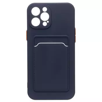 Чехол-накладка SC315 с картхолдером для смартфона Apple iPhone 13 Pro Max, темно-синий (214387)