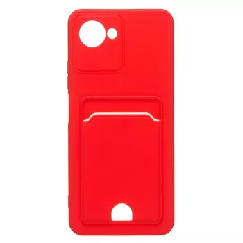 Чехол-накладка SC315 с картхолдером для смартфона Oppo realme C30, красный (215847)