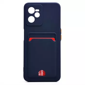 Чехол-накладка SC315 с картхолдером для смартфона Oppo realme C35, темно-синий (214452)