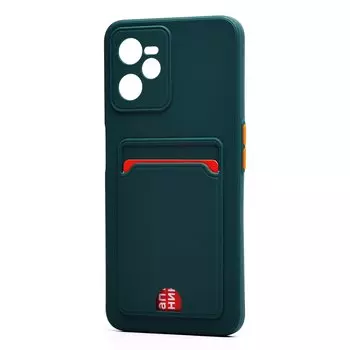Чехол-накладка SC315 с картхолдером для смартфона Oppo realme C35, темно-зелёный (214451)