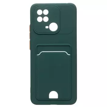 Чехол-накладка SC315 с картхолдером для смартфона Xiaomi Poco C40, темно-зелёный (214419)