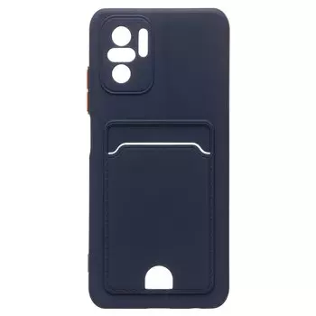 Чехол-накладка SC315 с картхолдером для смартфона Xiaomi Poco M5S, темно-синий (214426)