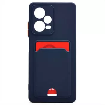 Чехол-накладка SC315 с картхолдером для смартфона Xiaomi Redmi Note 12 Pro, темно-синий (214753)