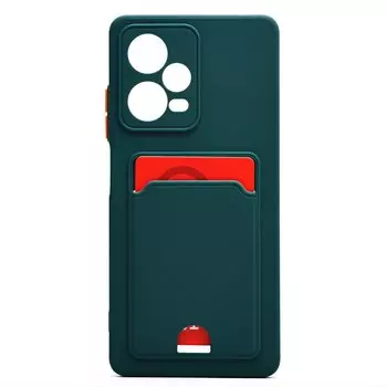 Чехол-накладка SC315 с картхолдером для смартфона Xiaomi Redmi Note 12 Pro, темно-зелёный (214752)