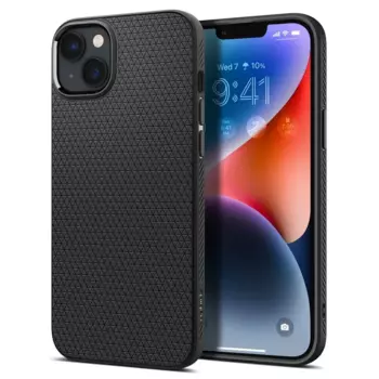 Чехол-накладка Spigen Liquid Air для смартфона Apple iPhone 14 Plus, резина, черный (ACS04891)