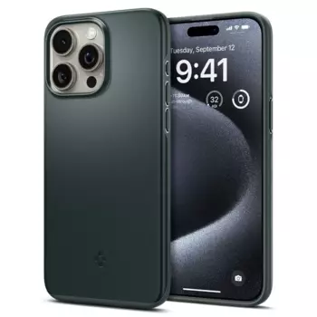 Чехол-накладка Spigen Thin Fit для смартфона Apple iPhone 15 Pro, поликарбонат, зеленый (ACS06690)