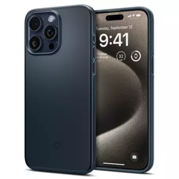 Чехол-накладка Spigen Thin Fit для смартфона Apple iPhone 15 Pro Max, Поликарбонат, Пластик, серый (ACS06546)