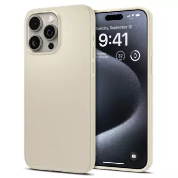 Чехол-накладка Spigen Thin Fit для смартфона Apple iPhone 15 Pro, поликарбонат, бежевый (ACS06694)