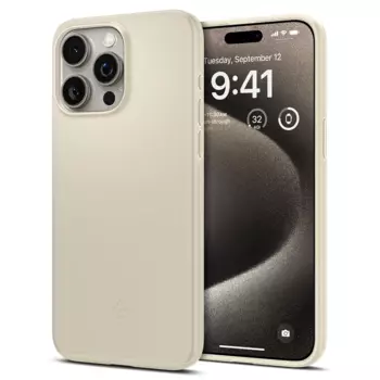 Чехол-накладка Spigen Thin Fit для смартфона Apple iPhone 15 Pro Max, поликарбонат, бежевый (ACS06551)