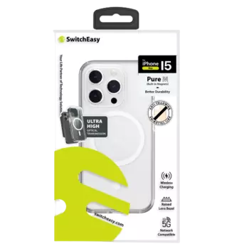 Чехол-накладка SwitchEasy Pure M для смартфона Apple iPhone 15 Pro, поликарбонат, прозрачный (SPH56P185TR23)