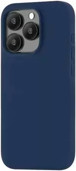 Чехол-накладка UBEAR Touch Mag Case для смартфона Apple iPhone 15 Pro, силикон/микрофибра, темно-синий (CS264DB61PTH-I23M)