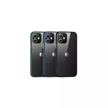 Чехол-накладка Usams Janz Series US-BH628 для смартфона Apple iPhone 12 Pro Max, пластик, силикон, прозрачный/темно-зеленый (IP12PMJX02)