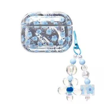 Чехол PCP10 для кейса Apple AirPods Pro 2, серебристый/синий (230463)