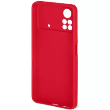 Чехол poCase 04 DF для смартфона Poco X4 Pro, силикон, Red (DF poCase-04 (red))