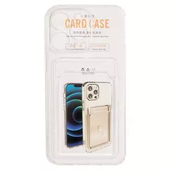 Чехол с картхолдером для смартфона Apple iPhone 13 Pro, силикон, прозрачный (903751)