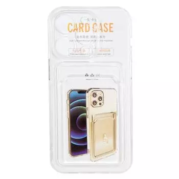 Чехол с картхолдером для смартфона Apple iPhone 14 Pro, силикон, прозрачный (903762)