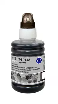 Чернила Cactus 110, 140 мл, черный, совместимые для Epson EcoTank M1100/ M1120/ M1140/ M1170/ M1180/ M2140/ M2170/ M3140/ M3170/ M3180 (CS-T03P14A)