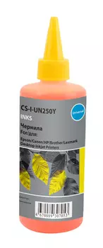 Чернила Cactus, 250 мл, желтый, совместимые, водные для HP/Lexmark/Canon/Epson/Brother (CS-I-Un250Y)