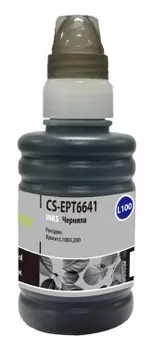 Чернила Cactus CS-EPT6641B, 100 мл, черный, совместимые, водные для Epson L100/L110/L120/L132/L200/L210/L222/L300/L312/L350/L355/L362/L366/L456/L550/L555/L566/L1300 (CS-EPT6641B)
