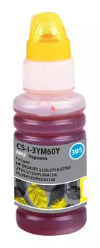 Чернила Cactus CS-I-3YM60Y, 100 мл, желтый, совместимые, водные для DeskJet 2710/2120/2721/2722/2723 (CS-I-3YM60Y)
