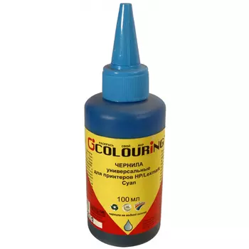 Чернила Colouring CG-INK-UNI-HP\L-С 100мл, 100 мл, голубой, совместимые