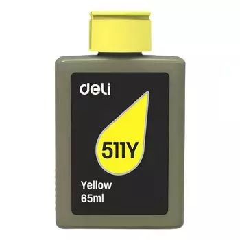 Чернила Deli, 65 мл, желтый, совместимые, водные для Deli (511Y-EA1)