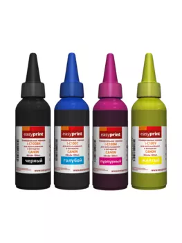 Чернила Easyprint I-C100_SET, 4 шт. x 100 мл, голубой/пурпурный/желтый/черный, совместимые для Canon (I-C100_SET)