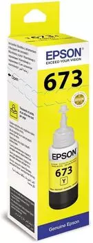Чернила Epson 673, 70 мл, желтый, оригинальные для Epson L800/L805/L810/L850/L1800 (C13T67344A/C13T673498)